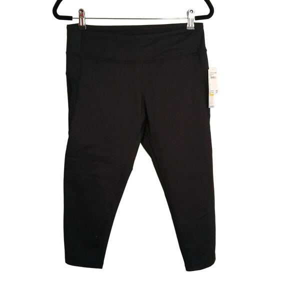 Zella Yoga + Studio High Compression Mesh Inserts Capri Leggings Black Large - Picture 1 of 9